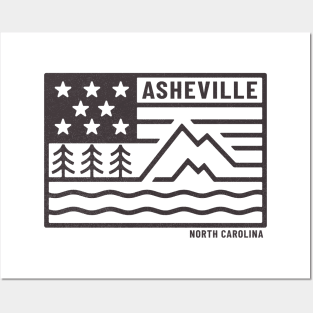 Visiting NC Mountain Cities Ashville, NC Flag Posters and Art